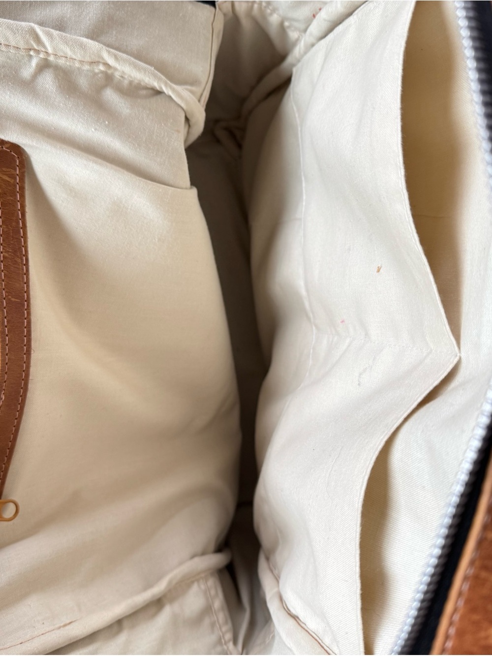 Epiphanie Leather & Orange Patterned Backpack. Camera bag. - Picture 4 of 7